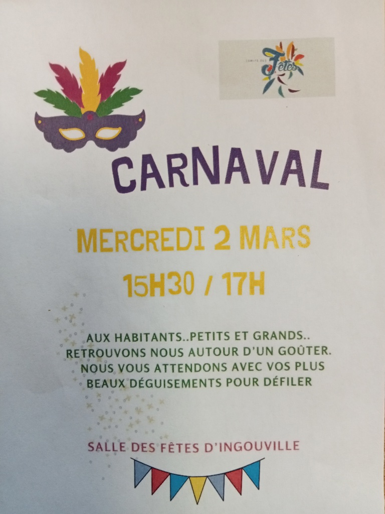 CARNAVAL avec le Comité des fêtes d'Ingouville